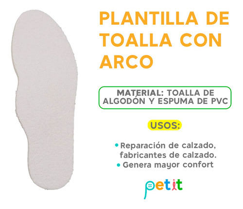 Plantilla De Toalla Con Arco Art10 5mm N32 A 45 Xpar Calzado 41 Blanco