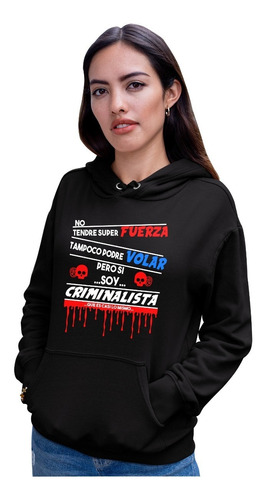 Sudadera Economica Negra Unisex Personalizado Para Criminolo