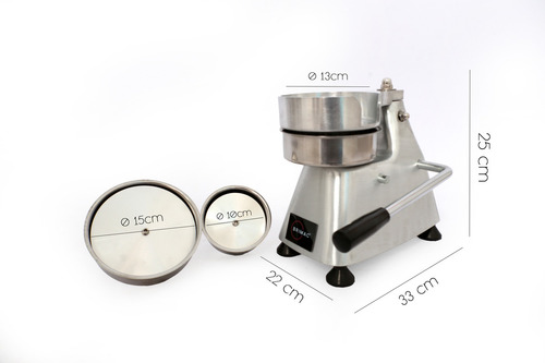 Modeladora De Hambúrguer 3x1 - 10/13/15 Cm Cor Inox