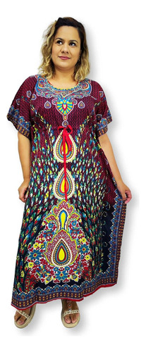Vestido Indiano Kaftan Indiano Longo Importado Plus Size 215