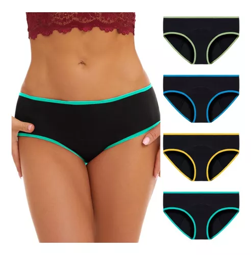 Ropa interior de algodón para mujer, calzones de bikini de encaje suave,  hipster, bragas elásticas completas, ropa interior para mujer (azul-0, S)