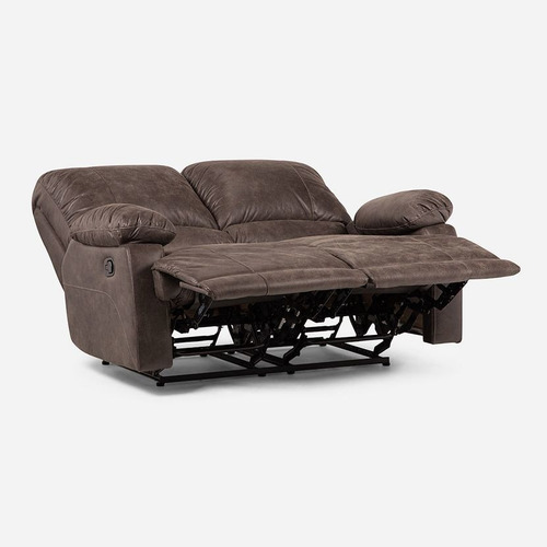 Sofá Reclinable Rosen Bucarest Manual 2 Cuerpos Tela Café