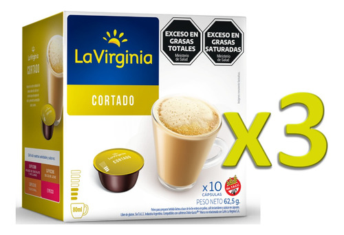 Cápsulas La Virginia Cortado Pack X 3 Unidades