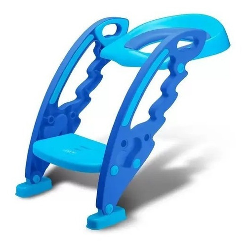 Assento Infantil Redutor Com Escada Para Vaso Sanitário Azul