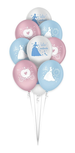 Balão - Bexiga Cinderela - Princesa Da Disney - 25 Unidades