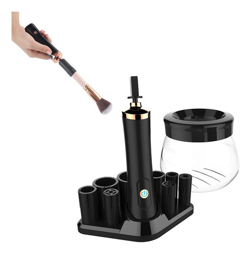 Lavadoras de cepillos eléctricas - Brochas de maquillaje de color negro