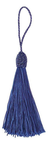 Pingente Tassel 9cm Azul Royal Franja De Seda - 2 Unidades