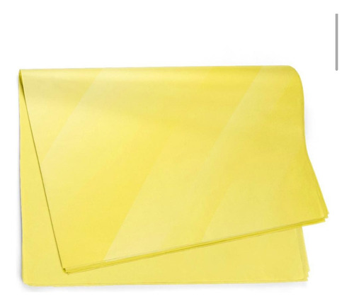 Plástico Sujinho Celofane Liso 49x69 Cm - 50 Folhas Cor Amarelo