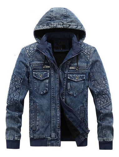 Chaqueta Bomber De Hombre Lavada Con Cuello Alto Juvenil