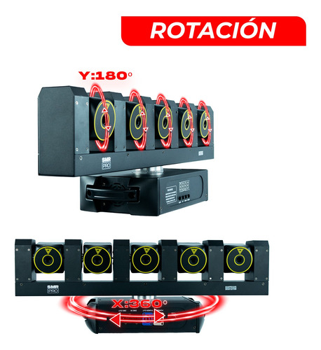 Barra Laser Rgb 500 Mw Y Led Ambar 5w Smr Pro Boster Dmx Dj