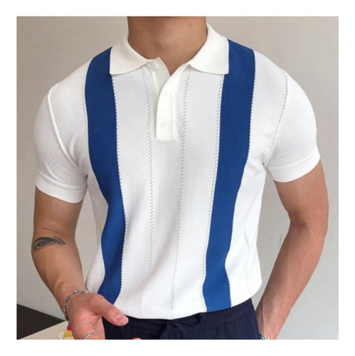 Polos Casuales De Manga Corta Para Hombre Polera Tejida A Ra