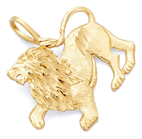 Colgante De León De Oro Amarillo De 14 K Goldenmine (tamaño: