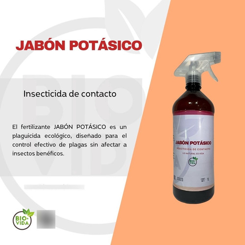 Jabón Potásico Insecticida De Contacto 1l - Bio + Vida