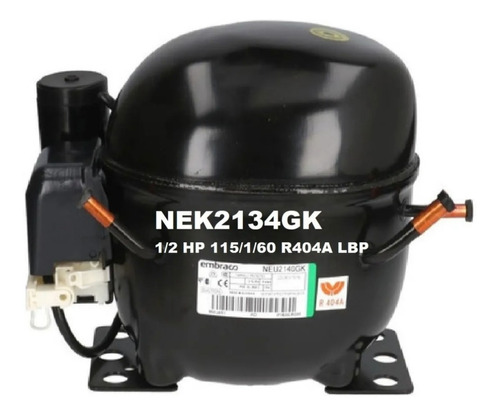 Compresor Embraco 1/2 Hp 404a 110v Bajo Consumo Nek2134gk