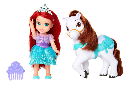 Muñeca Petit Ariel Con Pony Disney