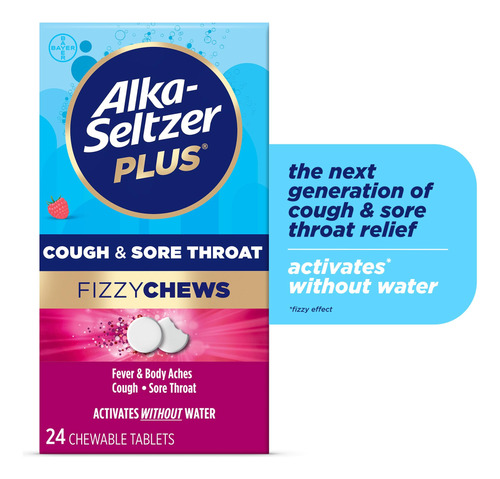 Tabletas Masticables Alka-seltzer Plus Para La Tos Y El Dolo