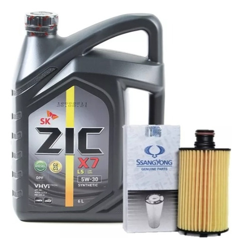 Kit Filtro Aceite Mas Aceite Zic 5w-30 6 Lt. Actyon Sport