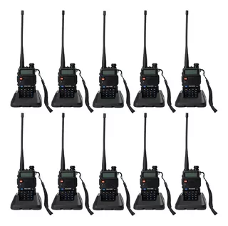 Kit 10 Radio Comunicador Dual Band Baofeng Uv-5r Vhf Uhf