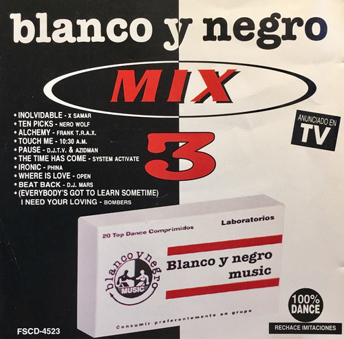 Cd Blanco Y Negro Mix 3 Pause Touch Me Ironic Where Is Love