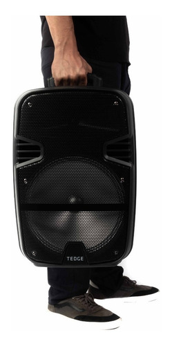 Bocina Bafle 12 Pulgadas Bluetooth Karaoke Micrófono Tedge Color Negro