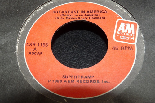 Jch- Supertramp Breakfast In America 45 Rpm Rock