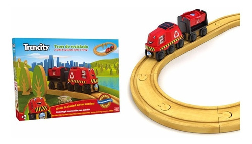 Trencity Kit Inicial Rojo Tren De Madera Original Educando