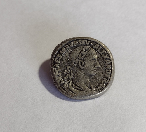 Botón Con Imagen De Emperador Romano Alexander Severus (Usado)