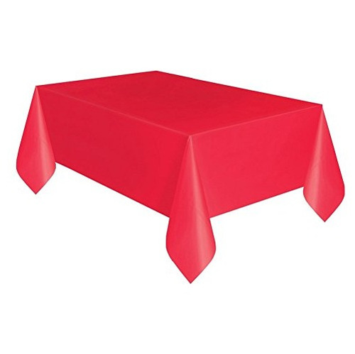 Mantel De Plástico Rojo, 108 X 54