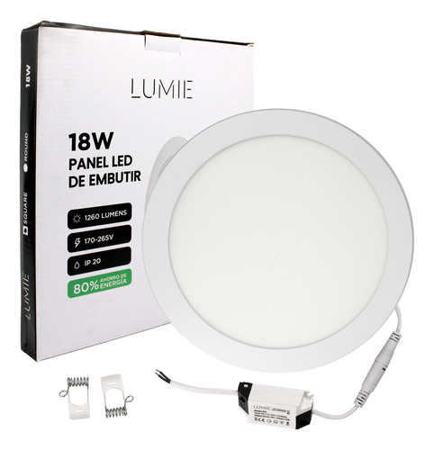 Plafon Led 18w Techo Embutir Redondo Lampara Luz Fria