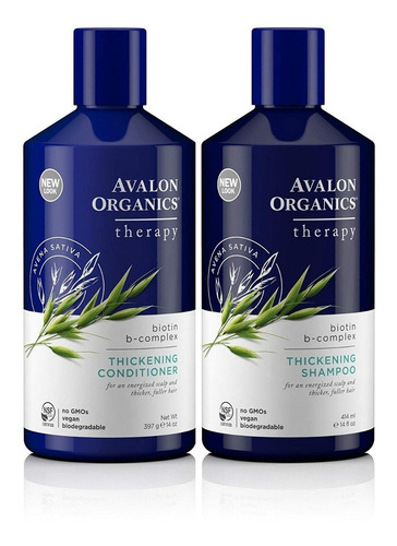  Champú Y Acondicionador Anticaída, Biotina Avalon Organics 