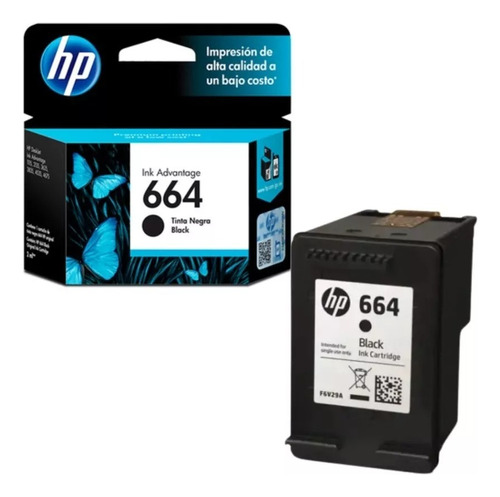 Cartucho Hp 664 Negro (f6v29al) Nuevo Original 