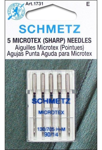 5 Agujas Schmetz Microtex Size 90/14