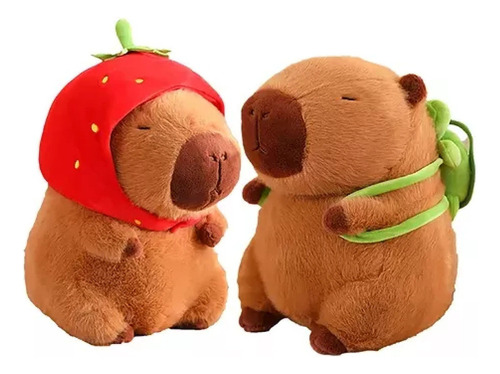 2pcs Juguetes Peluche Capibara Y Mochilas Tortugas Pequeñas Color Turtle Doll Strawberry Doll