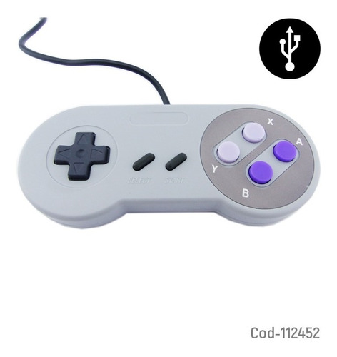 Combo 2x Control Super Nintendo Retro Clásica Joystick Usb 