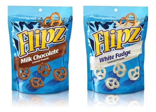 2x Pretzels Flipz Cobertura Milk Chocolate Y White 212g C/u
