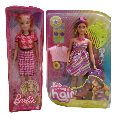 Pack Barbie Totally Hair Curvy + Barbie Fashionista No. 159