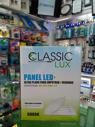 Panel Led Marca Classic Lux Empotrar Redondo 6w 6500k