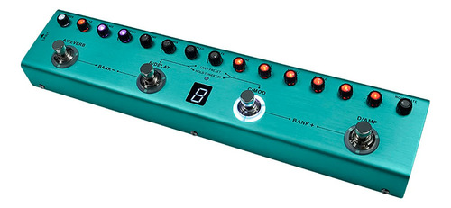 Pedaleira para Guitarra M-vave Tank G cor azul-turquesa