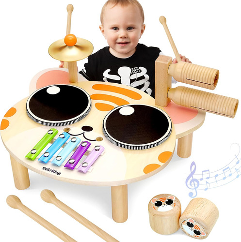 Juego De Batería Para Niños Pequeños De 1 A 3 Años, Instrume