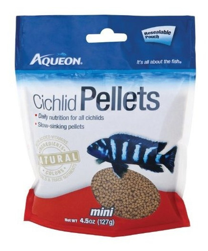 Aqueon Mini Cichlid Food Pellets Tamaño: 4.5 Onzas