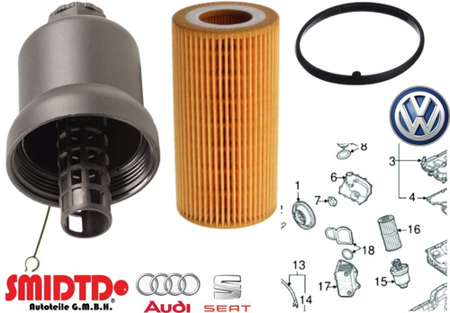 Imagen 2 de 2 de Tapa Portafiltro Y Filtro Aceite Vw Bora 2.0l 06-08 Turbo