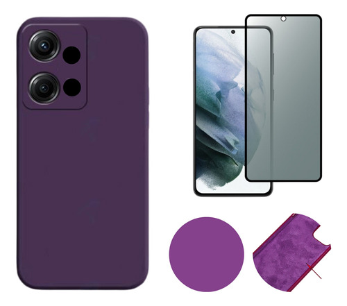 Silicone Compatible Con Xiaomi Note 13 + Vidrio O Antiespia