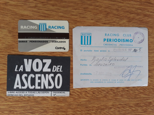 Folletos Racing Club La Voz Del Ascenso Carnet Prensa X Lote