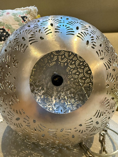Lampara Colgante De Techo Rapsodia Plateada Metal India Plateado (Usado)