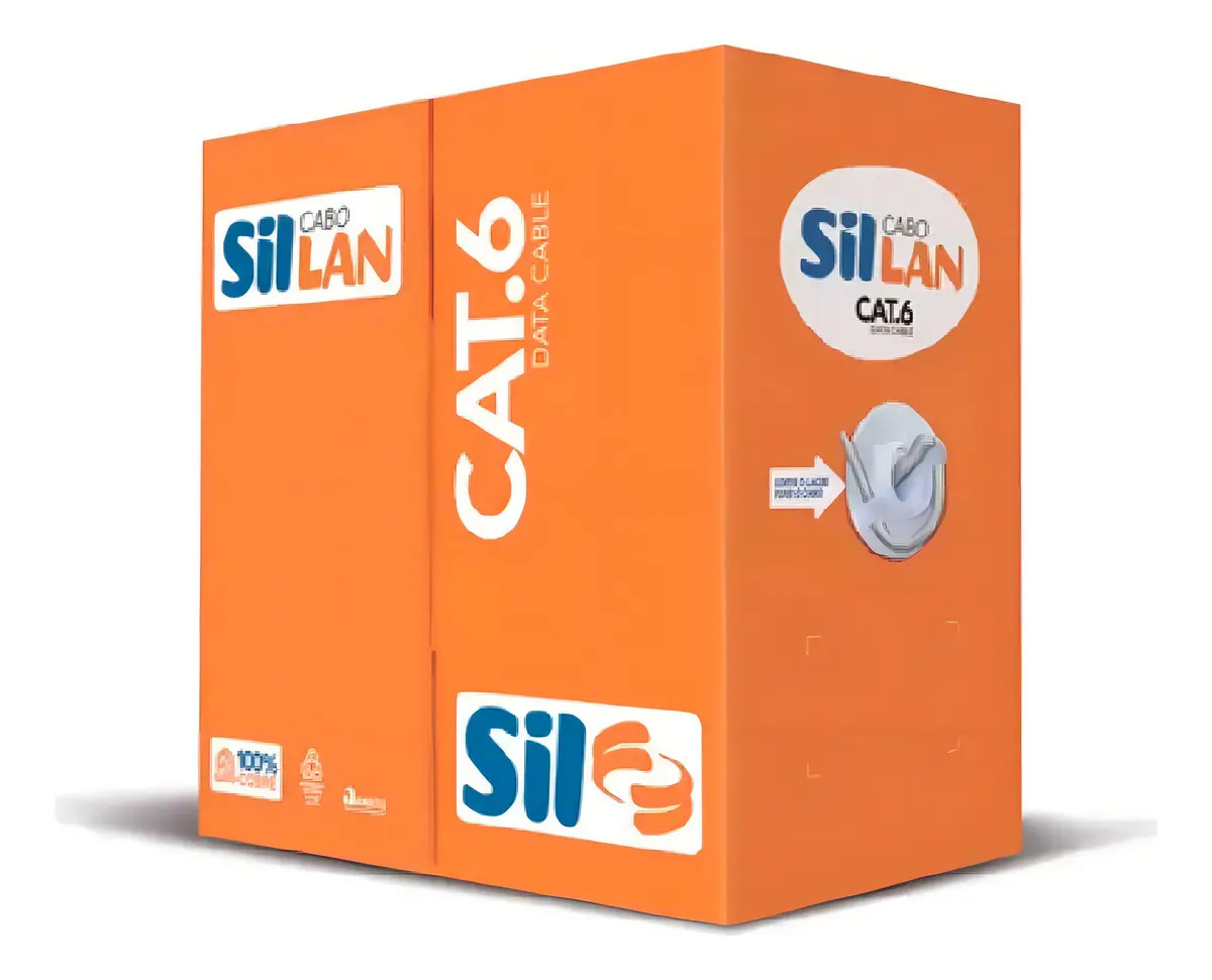 Cabo Informática 4 Pares 23 Awg Cat 6e Azul Sil 60mts