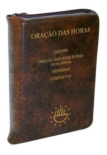 Livro Oração Das Horas Zíper Marrom