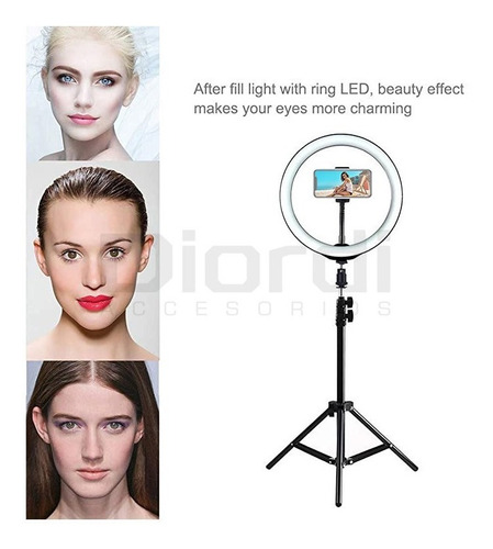 Imagen 3 de 8 de Kit Anillo Aro Luz Led 30cm Iluminación Video Profesional