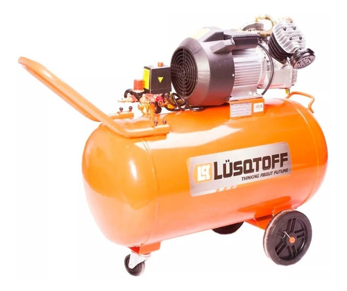 Imagen 2 de 2 de Compresor de aire eléctrico Lüsqtoff LC-40100 monofásico 100L 4hp 220V 50Hz naranja