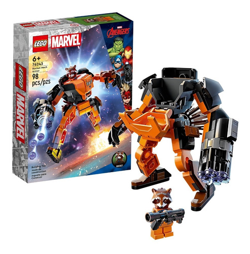 Lego Marvel Rocket Armadura Meca Vengadores 76243 Racoon