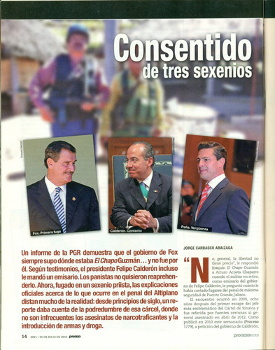 Revista Proceso N° 2021 // El Intocado Poder Del Chapo (Usado)